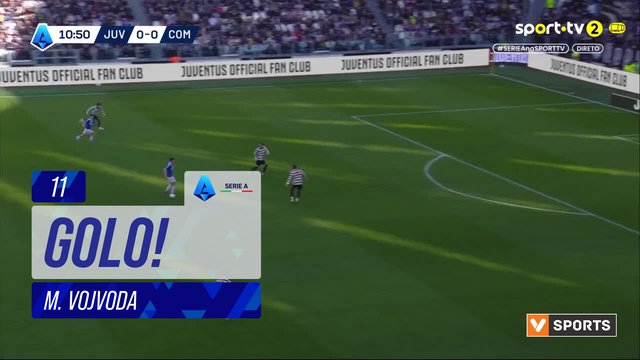GOLO! Como, M. Vojvoda aos 11', Juventus 0-1 Como