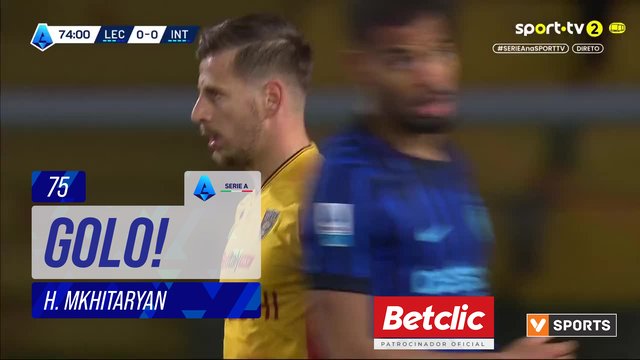 GOLO! Internazionale, H. Mkhitaryan aos 75', Lecce 0-1 Internazionale