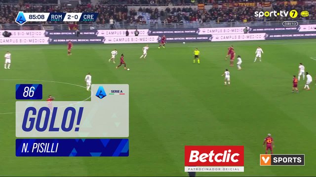GOLO! Roma, N. Pisilli aos 86', Roma 3-0 Cremonese