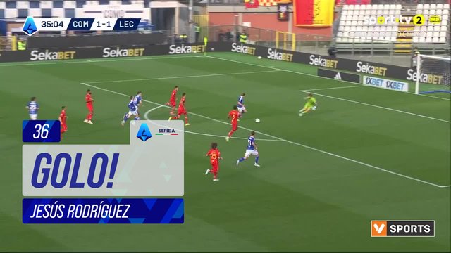 GOLO! Como, Jesús Rodríguez aos 36', Como 2-1 Lecce