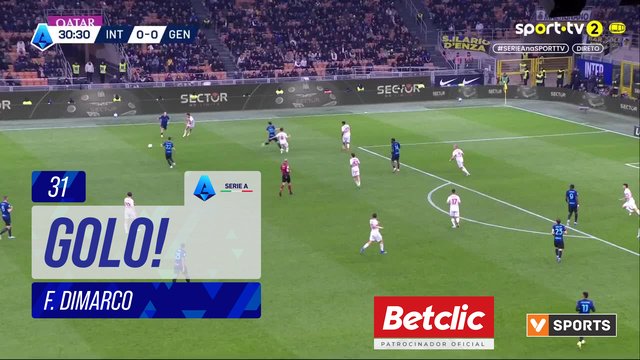 GOLO! Internazionale, F. Dimarco aos 31', Internazionale 1-0 Genoa
