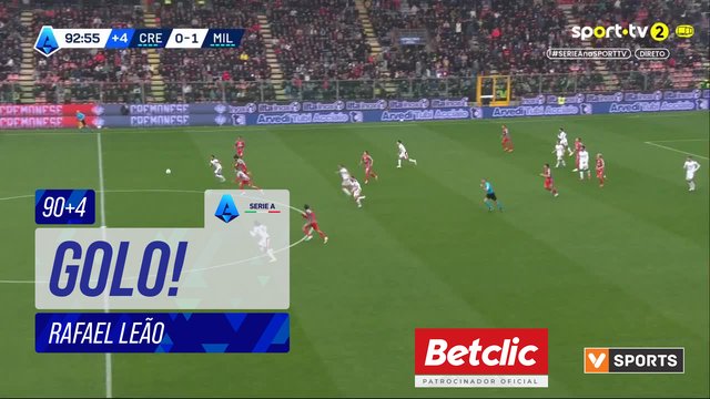 GOLO! Milan, Rafael Leão aos 90'+4', Cremonese 0-2 Milan