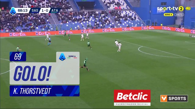 GOLO! Sassuolo, K. Thorstvedt aos 69', Sassuolo 2-0 Atalanta