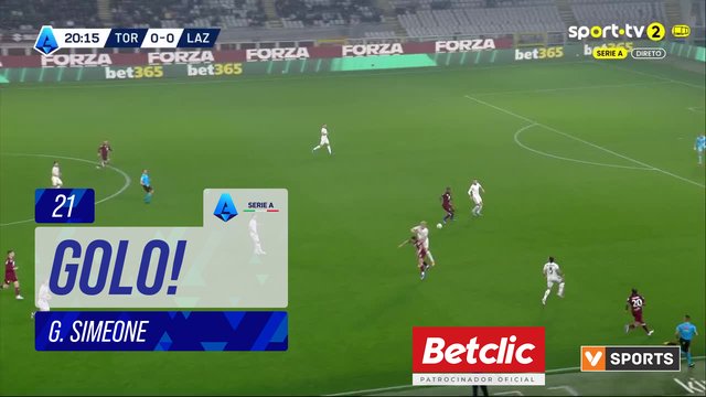 GOLO! Torino, G. Simeone aos 21', Torino 1-0 Lazio