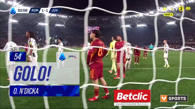 GOLO! Roma, O. N'Dicka aos 54', Roma 2-1 Juventus