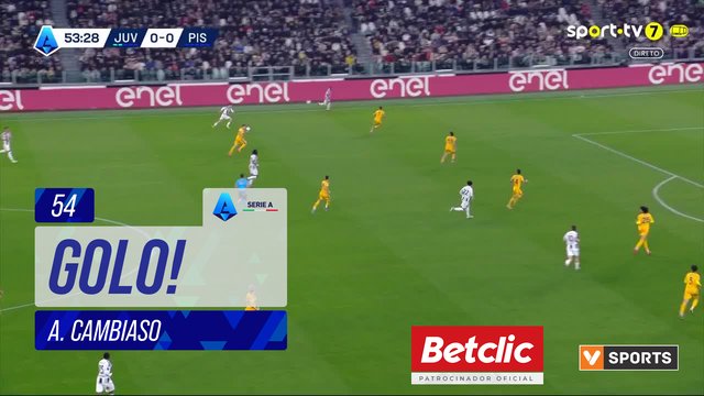 GOLO! Juventus, A. Cambiaso aos 54', Juventus 1-0 Pisa