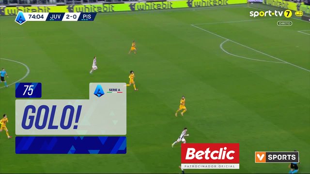 GOLO! Juventus aos 75', Juventus 3-0 Pisa