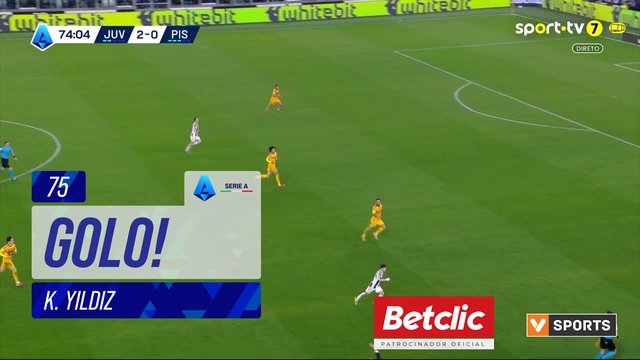 GOLO! Juventus, K. Yıldız aos 75', Juventus 3-0 Pisa