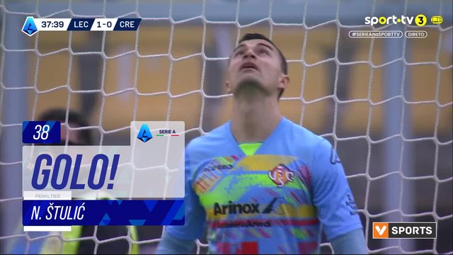 GOLO! Lecce, N. Štulić aos 38', Lecce 2-0 Cremonese