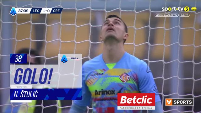 GOLO! Lecce, N. Štulić aos 38', Lecce 2-0 Cremonese