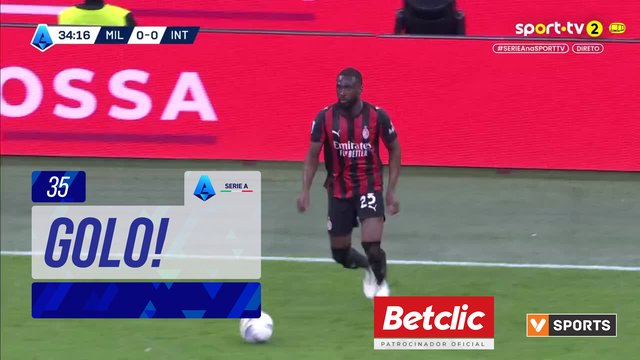 GOLO! Milan aos 35', Milan 1-0 Internazionale