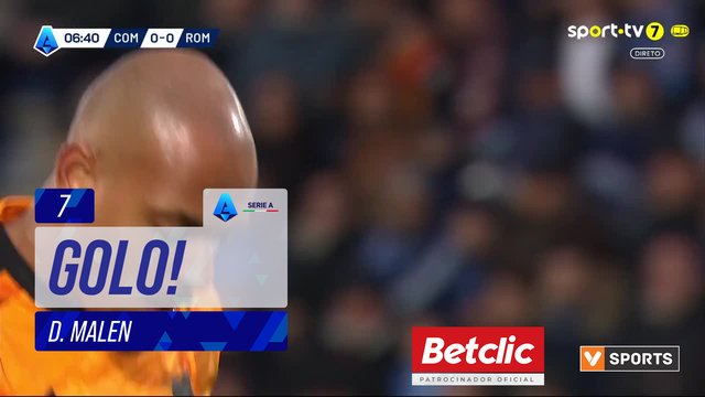 GOLO! Roma, D. Malen aos 7', Como 0-1 Roma