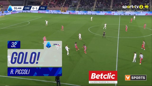 GOLO! Fiorentina, R. Piccoli aos 32', Cremonese 0-2 Fiorentina