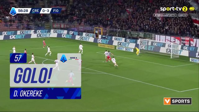 GOLO! Cremonese, D. Okereke aos 57', Cremonese 1-3 Fiorentina