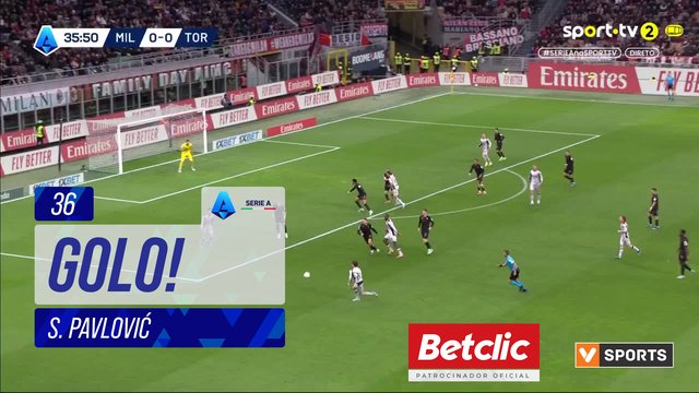 GOLO! Milan, S. Pavlović aos 36', Milan 1-0 Torino