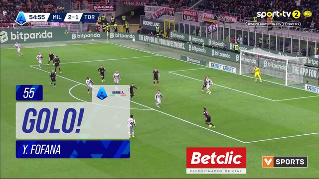 GOLO! Milan, Y. Fofana aos 55', Milan 3-1 Torino