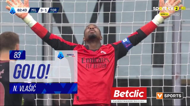 GOLO! Torino, N. Vlašić aos 83', Milan 3-2 Torino