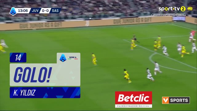GOLO! Juventus, K. Yıldız aos 14', Juventus 1-0 Sassuolo