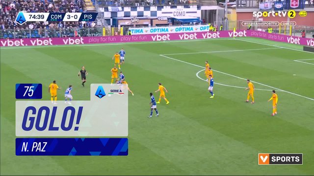 GOLO! Como, N. Paz aos 75', Como 4-0 Pisa