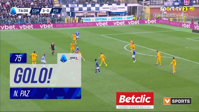 GOLO! Como, N. Paz aos 75', Como 4-0 Pisa