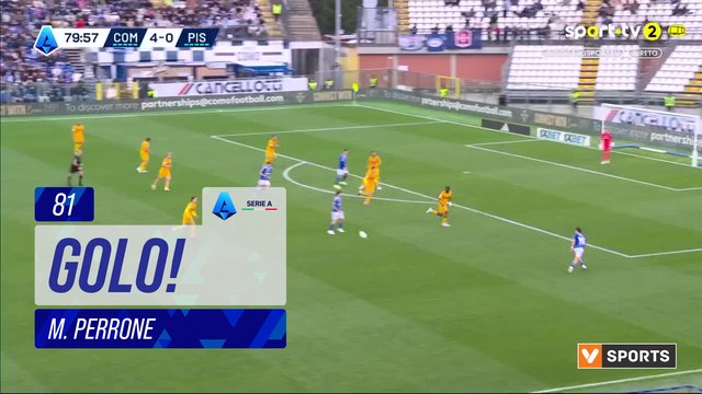 GOLO! Como, M. Perrone aos 81', Como 5-0 Pisa