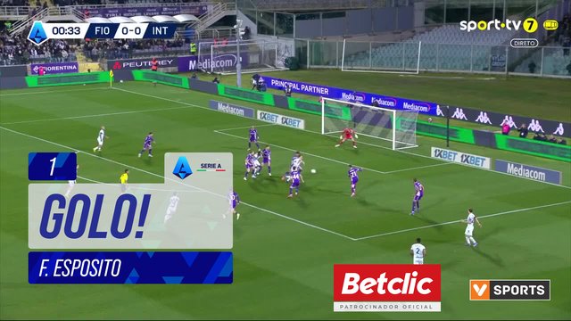 GOLO! Internazionale, F. Esposito aos 1', Fiorentina 0-1 Internazionale