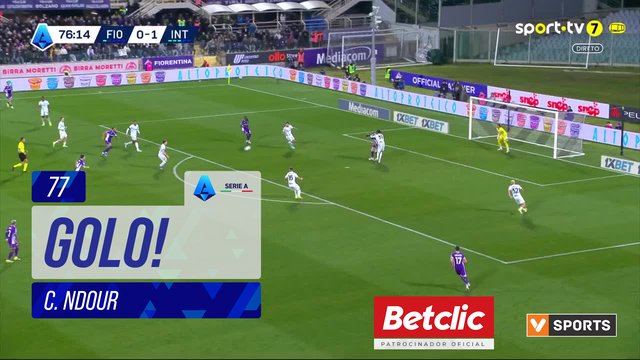 GOLO! Fiorentina, C. Ndour aos 77', Fiorentina 1-1 Internazionale