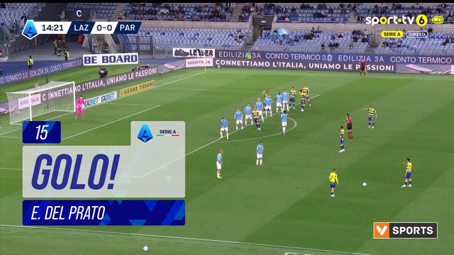 GOLO! Parma, E. Del Prato aos 15', Lazio 0-1 Parma