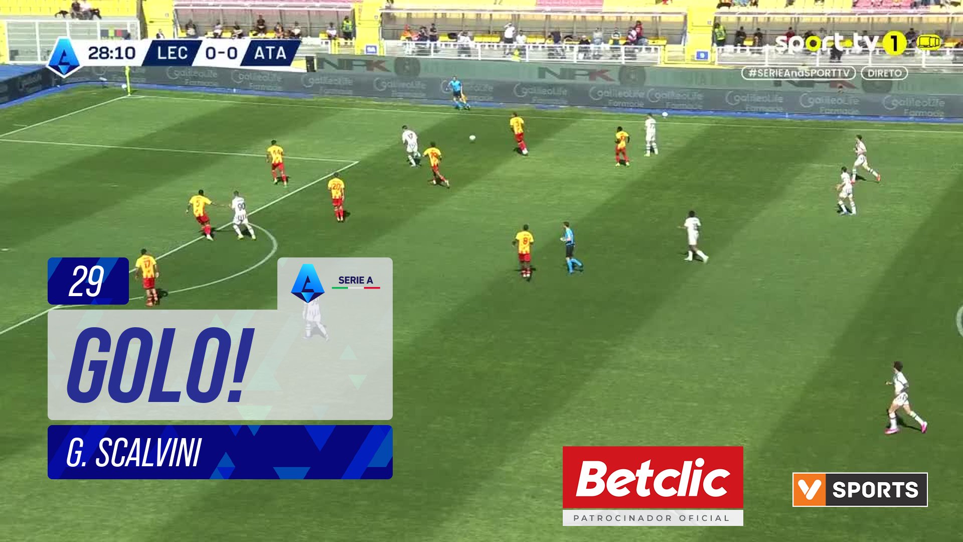 GOLO! Atalanta, G. Scalvini aos 29', Lecce 0-1 Ata...