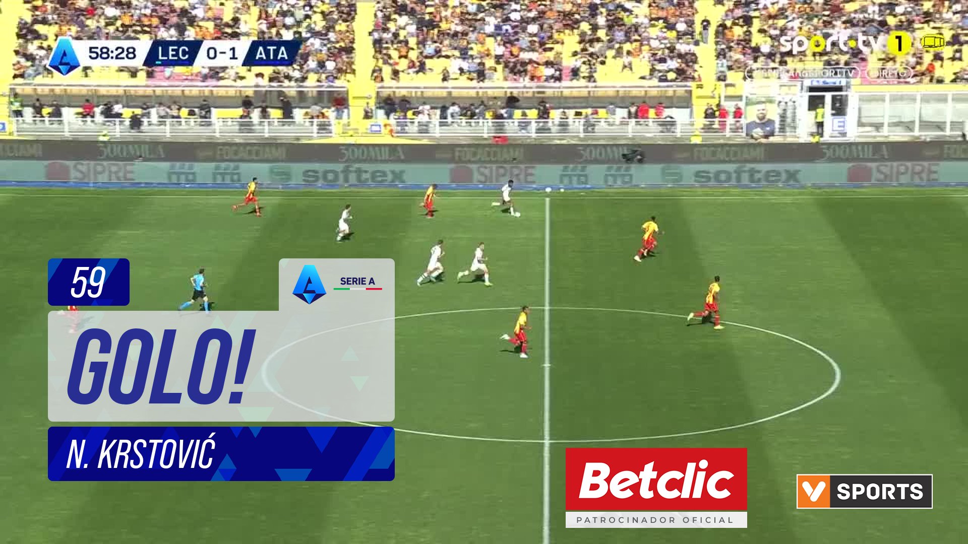 GOLO! Atalanta, N. Krstovi? aos 59', Lecce 0-2 Atalanta