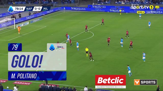 GOLO! Napoli, M. Politano aos 79', Napoli 1-0 Milan
