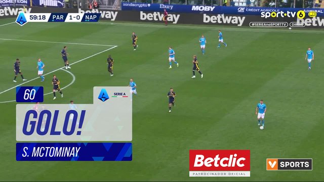 GOLO! Napoli, S. McTominay aos 60', Parma 1-1 Napoli