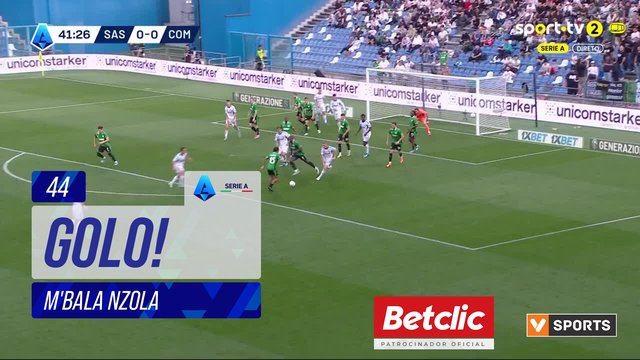 GOLO! Sassuolo, M'Bala Nzola aos 44', Sassuolo 2-0 Como