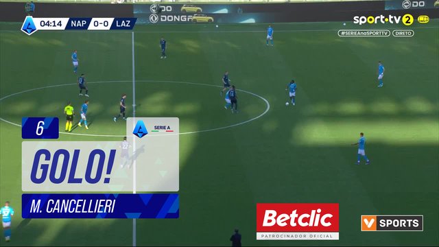 GOLO! Lazio, M. Cancellieri aos 6', Napoli 0-1 Lazio