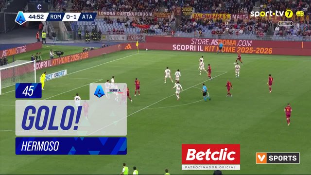 GOLO! Roma, Hermoso aos 45', Roma 1-1 Atalanta