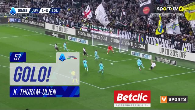 GOLO! Juventus, K. Thuram-Ulien aos 57', Juventus 2-0 Bologna