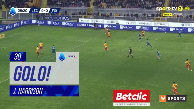 GOLO! Fiorentina, J. Harrison aos 30', Lecce 0-1 Fiorentina