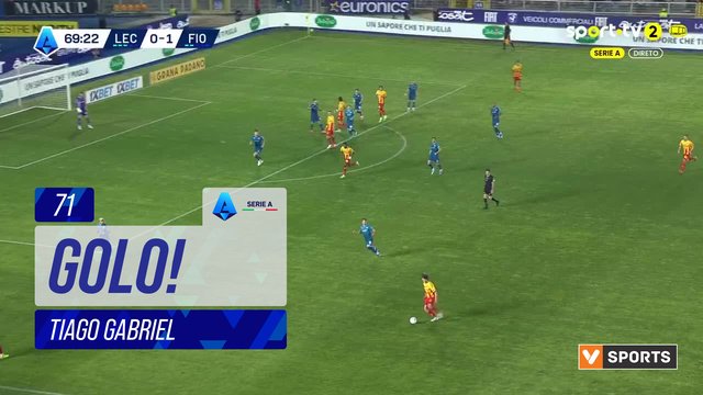GOLO! Lecce, Tiago Gabriel aos 71', Lecce 1-1 Fiorentina