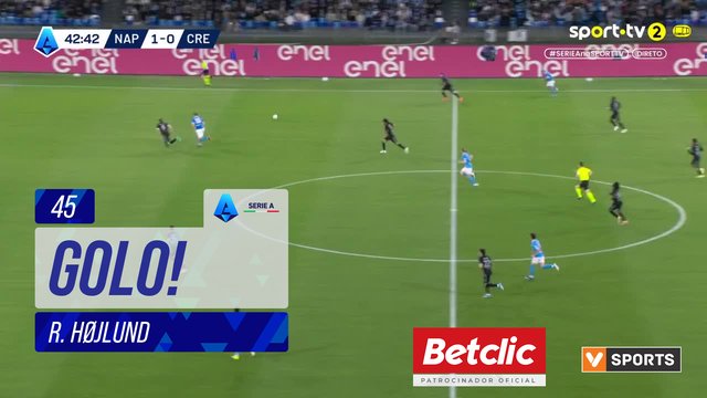 GOLO! Napoli, R. Højlund aos 45', Napoli 2-0 Cremonese