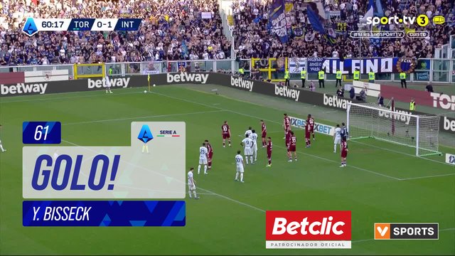 GOLO! Internazionale, Y. Bisseck aos 61', Torino 0-2 Internazionale