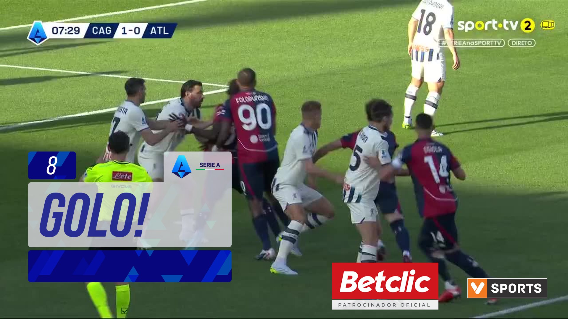 GOLO! Cagliari aos 8', Cagliari 2-0 Atalanta