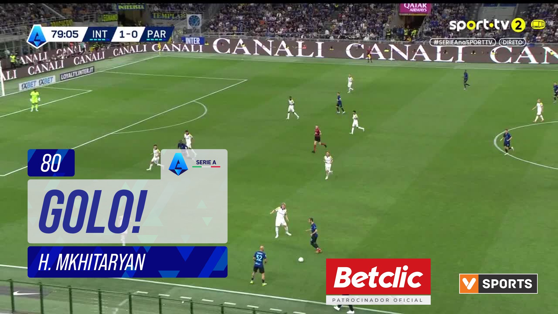 GOLO! Internazionale, H. Mkhitaryan aos 80', Internazionale 2-0 Parma