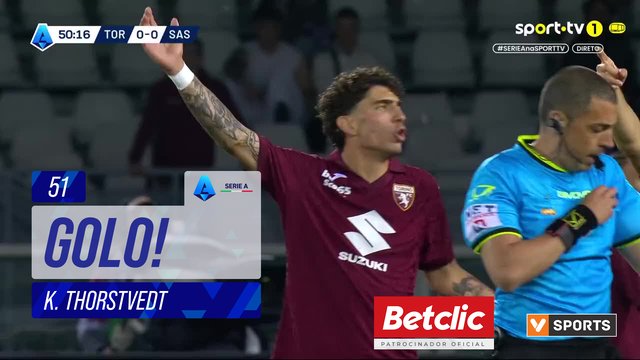 GOLO! Sassuolo, K. Thorstvedt aos 51', Torino 0-1 Sassuolo