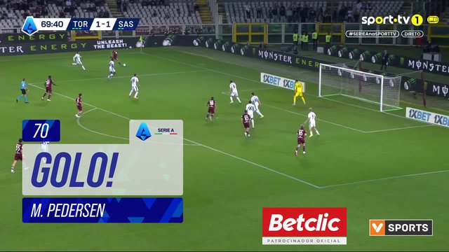 GOLO! Torino, M. Pedersen aos 70', Torino 2-1 Sassuolo