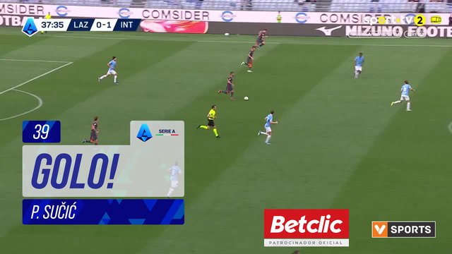GOLO! Internazionale, P. Sučić aos 39', Lazio 0-2 Internazionale