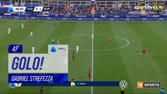 GOLO! Parma, Gabriel Strefezza aos 47', Parma 1-1 Roma