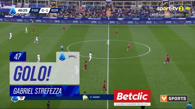 GOLO! Parma, Gabriel Strefezza aos 47', Parma 1-1 Roma