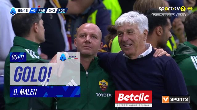 GOLO! Roma, D. Malen aos 90'+11', Parma 2-3 Roma