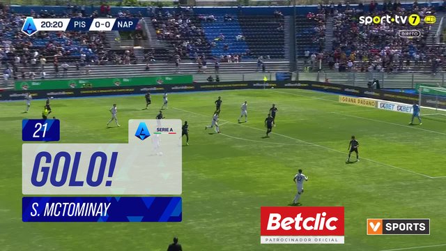 GOLO! Napoli, S. McTominay aos 21', Pisa 0-1 Napoli