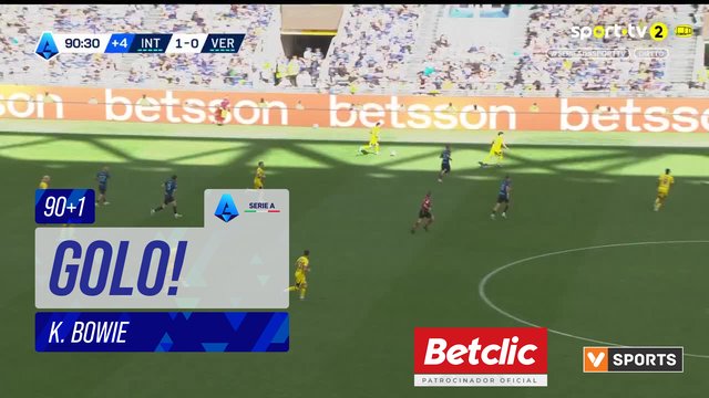 GOLO! Verona, K. Bowie aos 90'+1', Internazionale 1-1 Verona